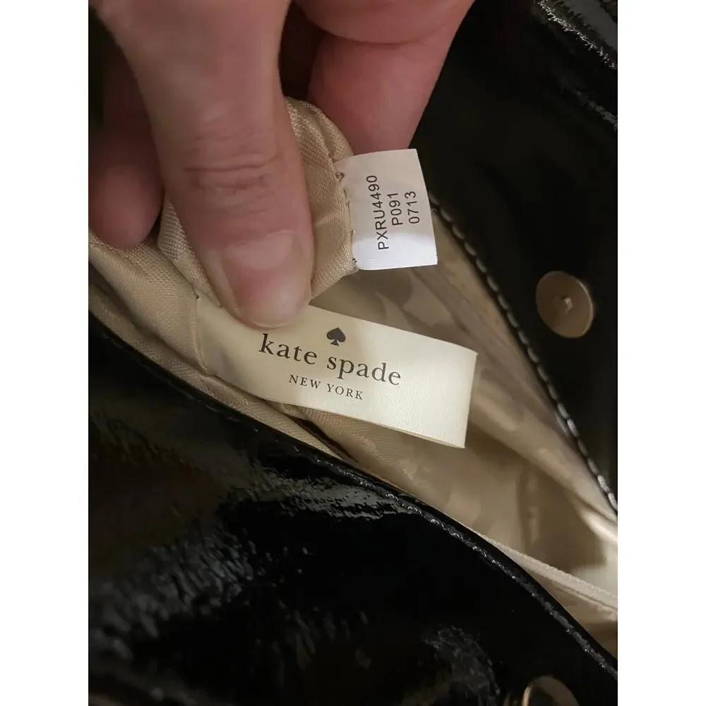 KATE SPADE LARGE BLACK, WHITE PATTON LEATHER HANDBAG (ASIS)